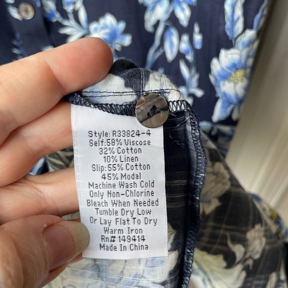 "Magnolia Grace" Johnny Was Floral Ruffle Sleeve Boho Midi Dress XS - Picture 8 of 11